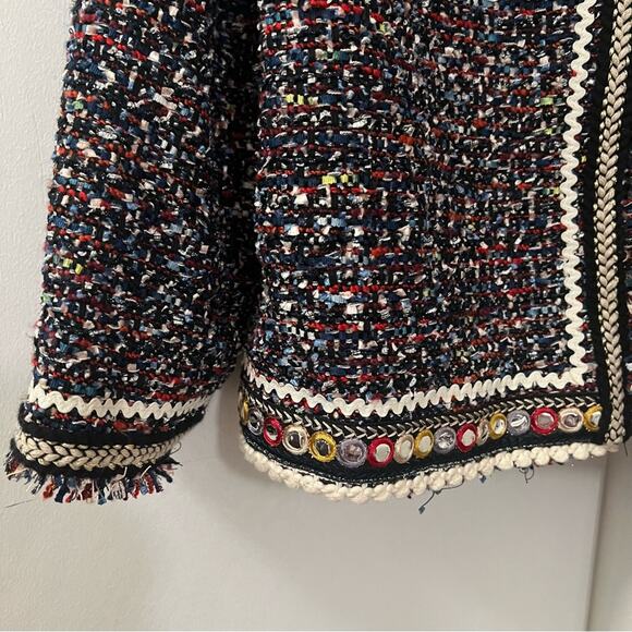 Zara Tweed Blazer with Trim Size Medium - Picture 5 of 7